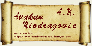 Avakum Miodragović vizit kartica